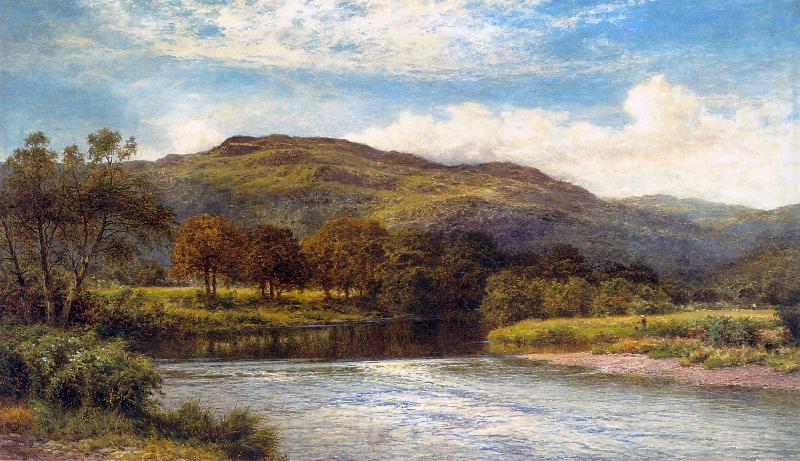 Benjamin Williams Leader The Conway Near Bettws y Coed Norge oil painting art